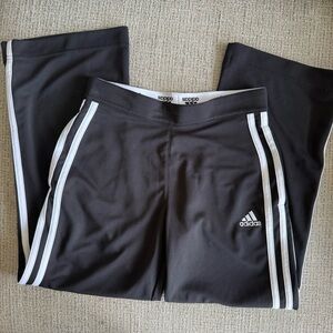 Adidas Black and White Athletic sweatpants with Iconic Stripes
